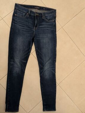 Lucky Brand Women's Dark Blue Mid-Rise Ava Skinny Jeans